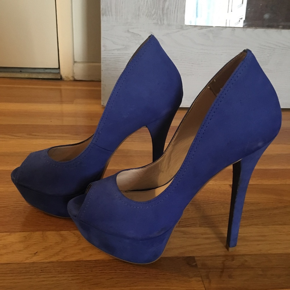 Steven by Steve Madden Blue Suede Heels